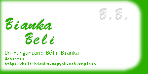 bianka beli business card