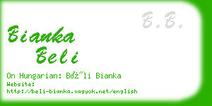 bianka beli business card